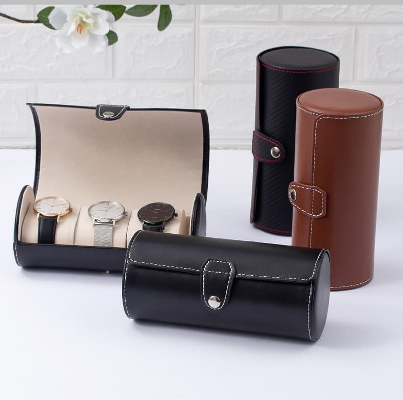 Cylinder Travel Portable Watch Tie Storage