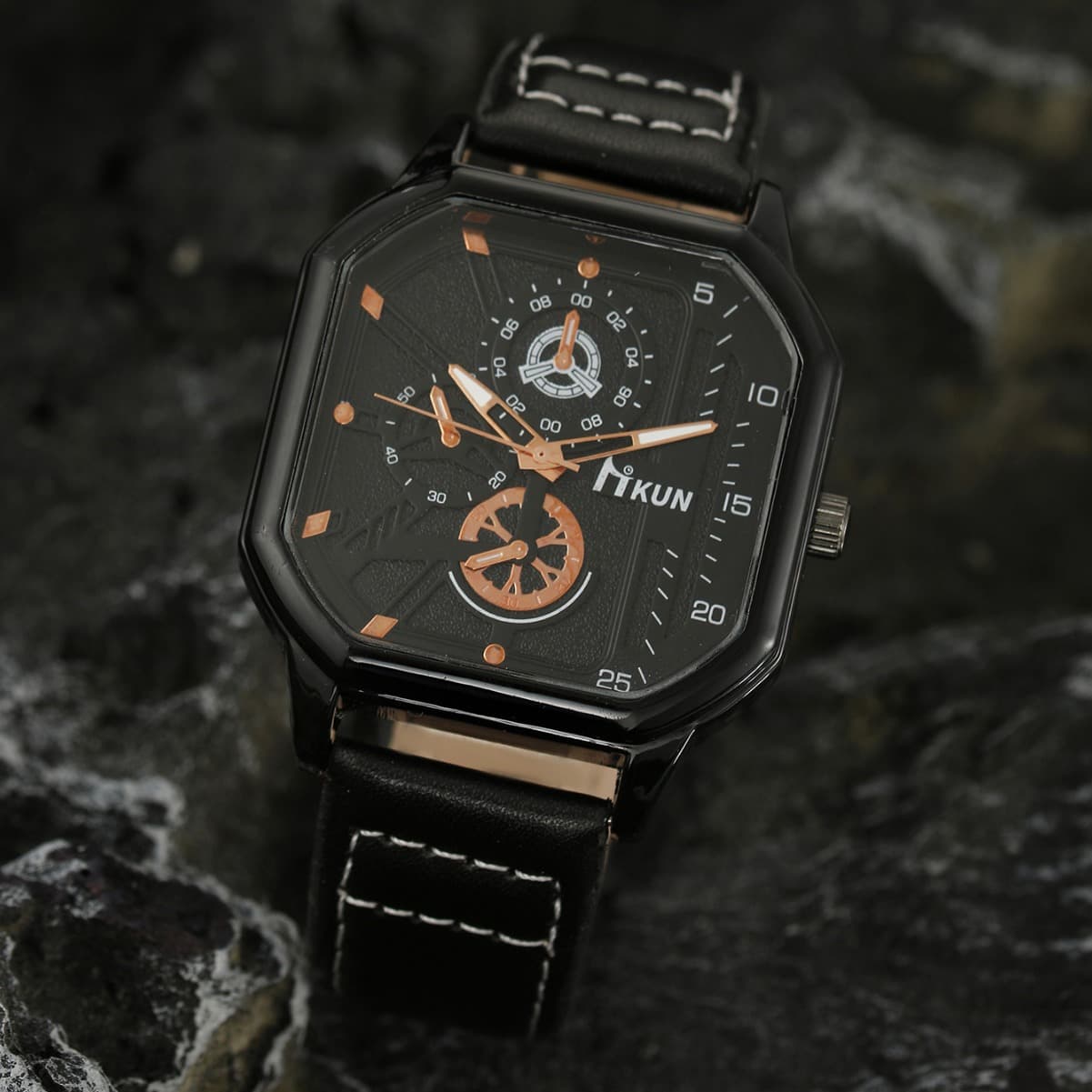 Double-layer Square Shell Casual Men's Watch